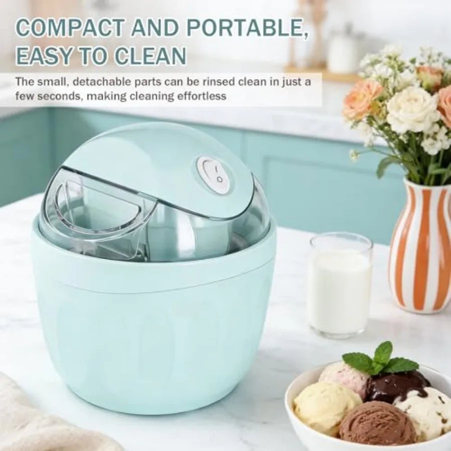 Mini ice Cream Maker, 2026 New DIY Mini Ice Cream Maker, One-Touch Dessert Maker, Single Serving of Gelato, Frozen Yogurt, Comp