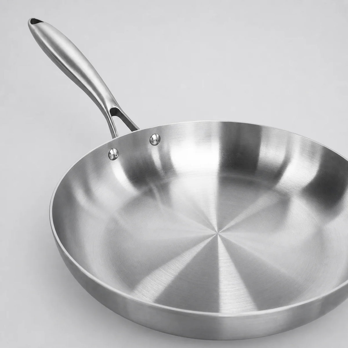 Premium 304 Stainless Steel Frying Pan Tri-Ply Uncoated Induction Skillet for Searing Steak Daily Cooking Best Choice 2026