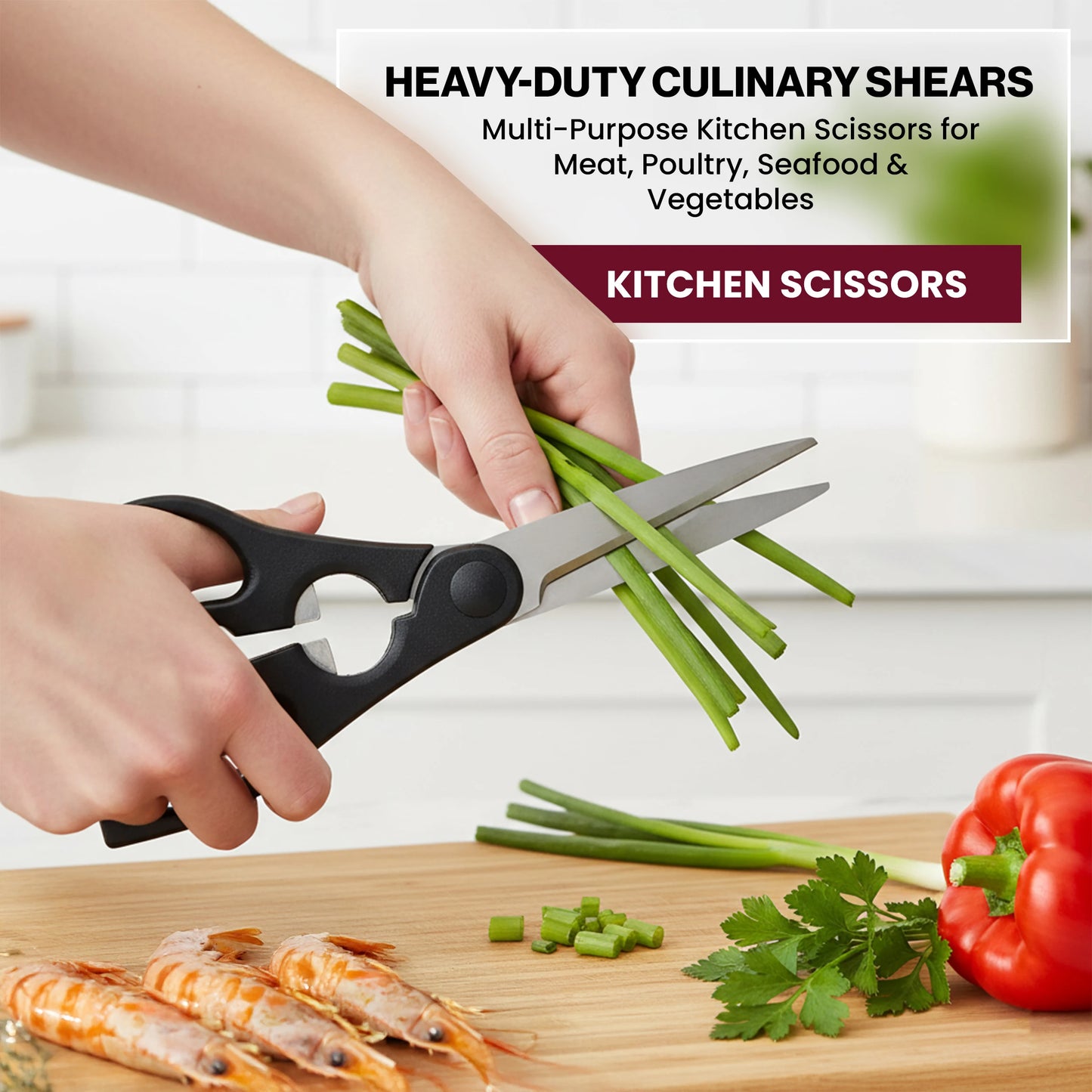 Lux Decor Collection  Kitchen Black Knife Set - Stainless Steel, Dishwasher Safe Ergonomic Knives Set with Anti-Slip Handles
