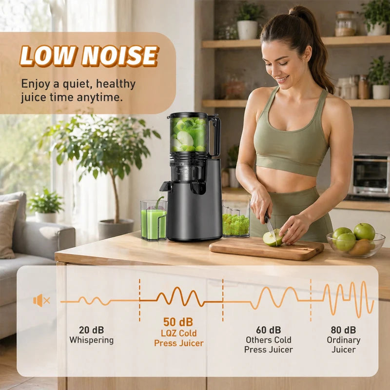 Cold Press Juicer Professional Slow Masticating Cold Press Juicer Kitchen Smoothie Blender Food Mixer Juicer Ice Crusher for Whole Fruits & Vegetables