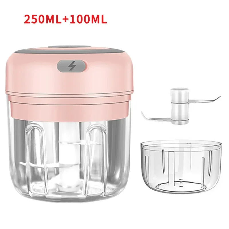 100/250mL Mini Crusher Chopper USB Charging Garlic Mincer  Electric Garlic Chopper Powerful Ginger Garlic Onion Meat Masher