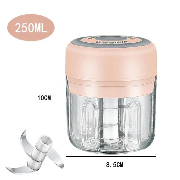 100/250mL Mini Crusher Chopper USB Charging Garlic Mincer  Electric Garlic Chopper Powerful Ginger Garlic Onion Meat Masher