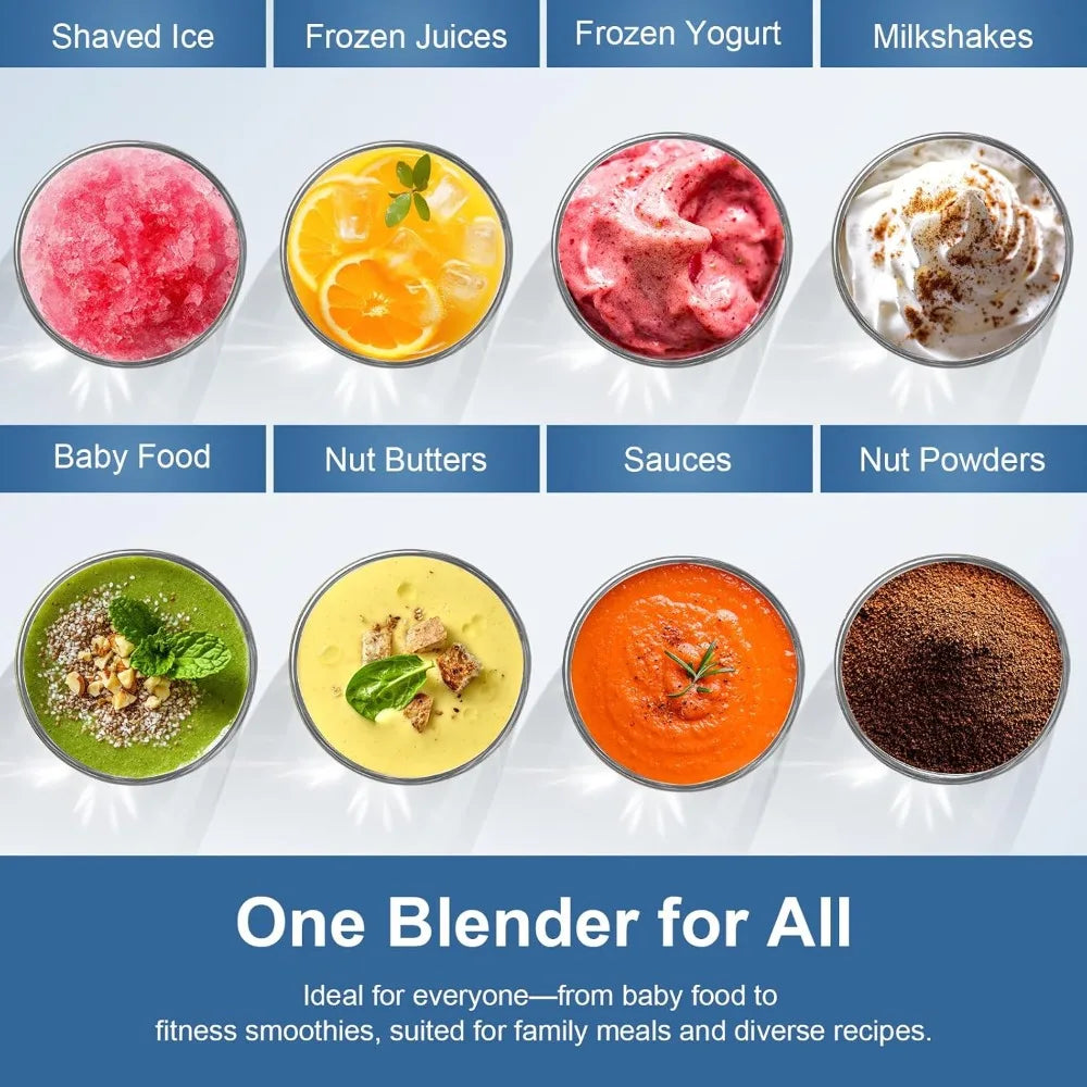 12-Piece Smoothie Blender Maker 25,000 RPM Personal Blender for Ice Crushing Smoothies & Frozen Drinks with 23oz, 32oz, 37oz Portable Cups, Two 6-Leaf Stainless Steel Blades