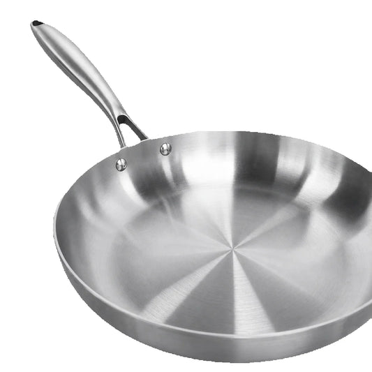Premium 304 Stainless Steel Frying Pan Tri-Ply Uncoated Induction Skillet for Searing Steak Daily Cooking Best Choice 2026