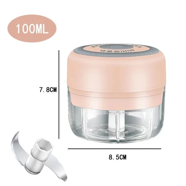 100/250mL Mini Crusher Chopper USB Charging Garlic Mincer  Electric Garlic Chopper Powerful Ginger Garlic Onion Meat Masher
