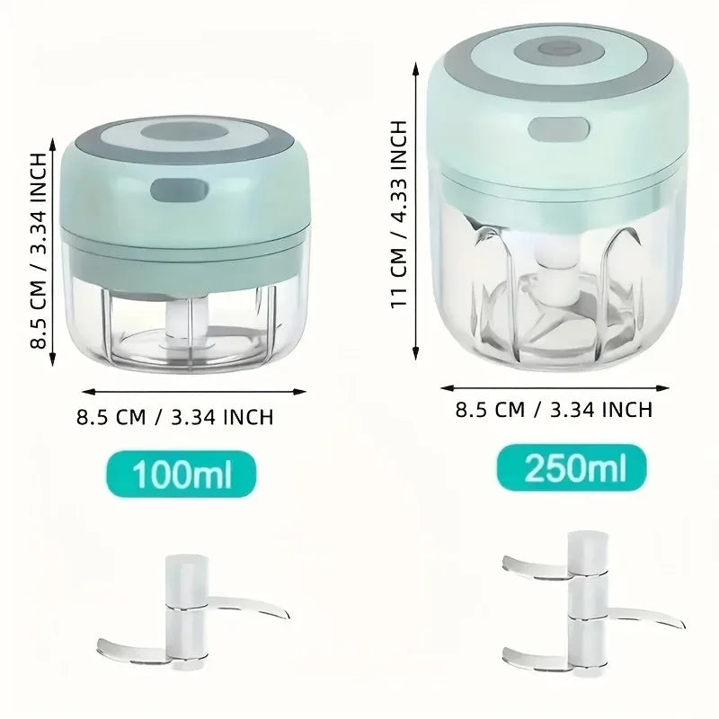100/250mL Mini Crusher Chopper USB Charging Garlic Mincer  Electric Garlic Chopper Powerful Ginger Garlic Onion Meat Masher