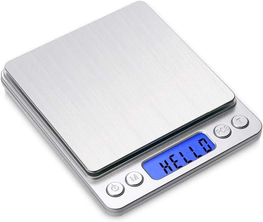 Digital Gram Scale 500g 0.01g Food Scale High Precision Kitchen Scale Multifunctional Stainless Steel Pocket Scale with Back-Lit