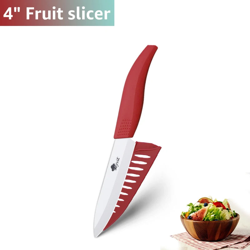 Ceramic Knives Set Kitchen knives 3 4 5 6 inch Chef knife +peeler with holder white zirconia blade Multi-color Handle