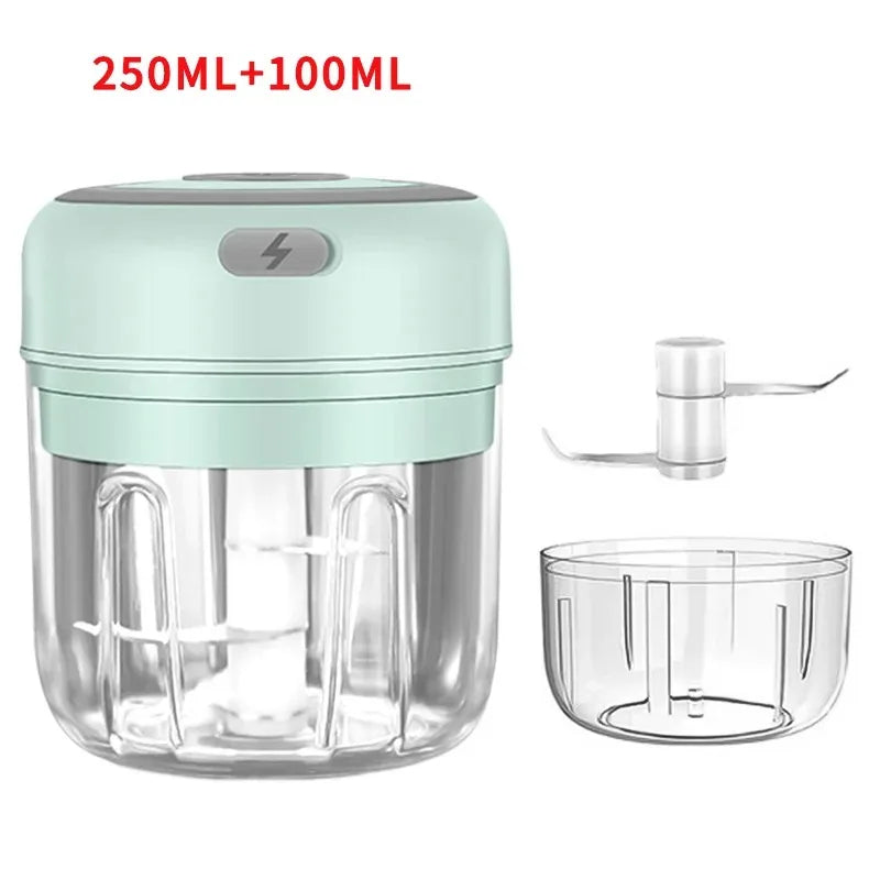 100/250mL Mini Crusher Chopper USB Charging Garlic Mincer  Electric Garlic Chopper Powerful Ginger Garlic Onion Meat Masher
