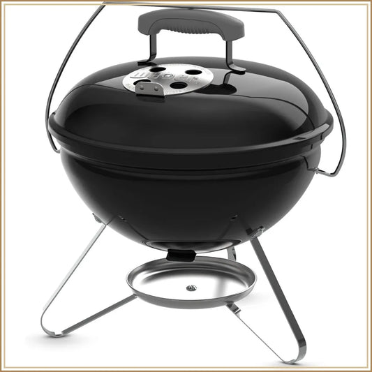 Portable 14" Charcoal Grill – Compact BBQ Kettle with Lid Lock & Porcelain-Enameled Finish for Outdoor Cooking