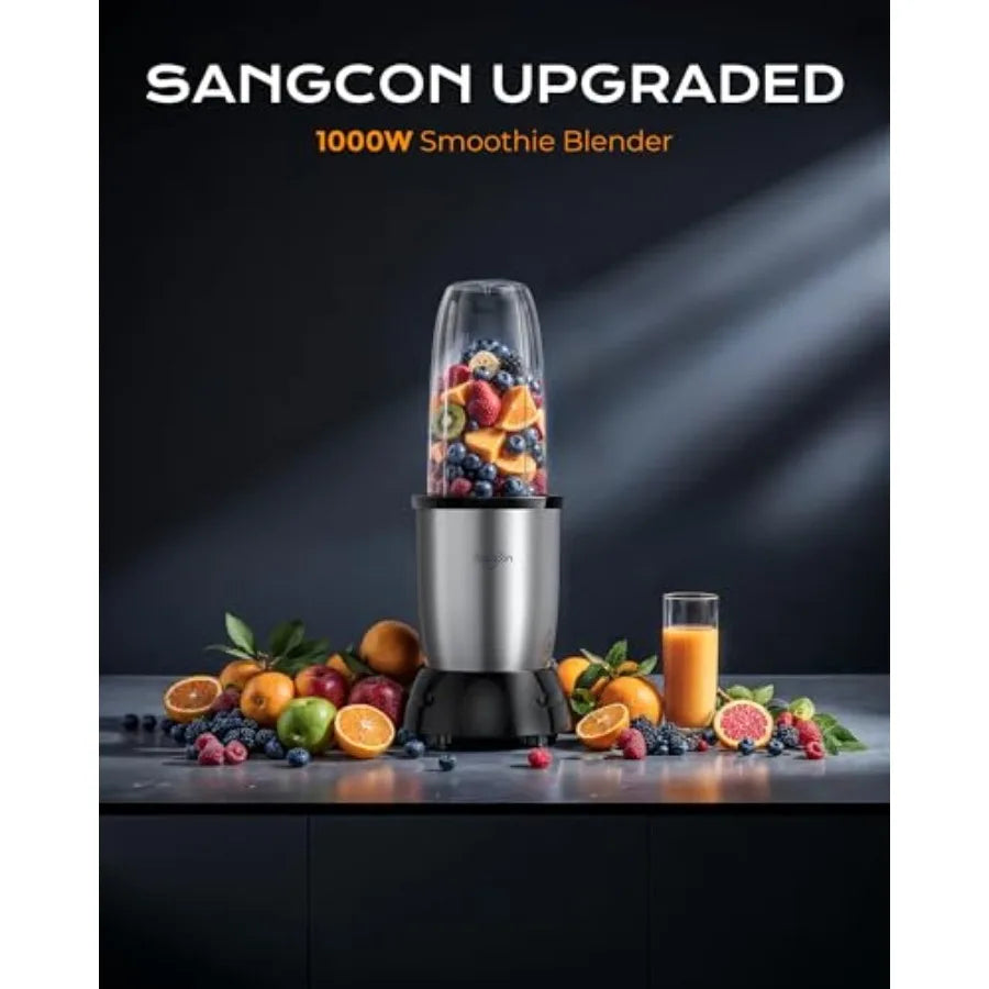 1000w Smoothie Blender for Kitchen Blender for Smoothies with 24oz/19oz/10oz Bpa-Free Cups Upgraded Portable Personal Blenders