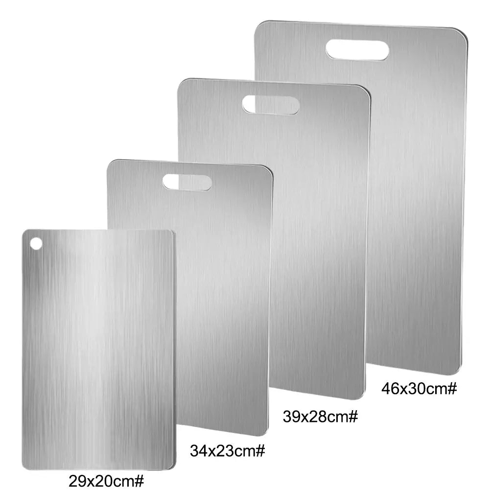 Stainless Steel Cutting Board Double Sided Chopping Board Thickened Baking Board for Kitchen for Meat Fruit Vegetables Baby Food