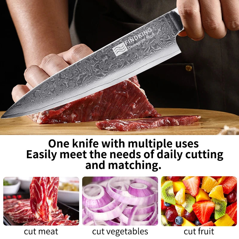 FINDKING New 67 Layers Damascus Steel 8 inch Chef Knife Japanese Knife Environmental Pakka Wood Handle Kitchen Knives