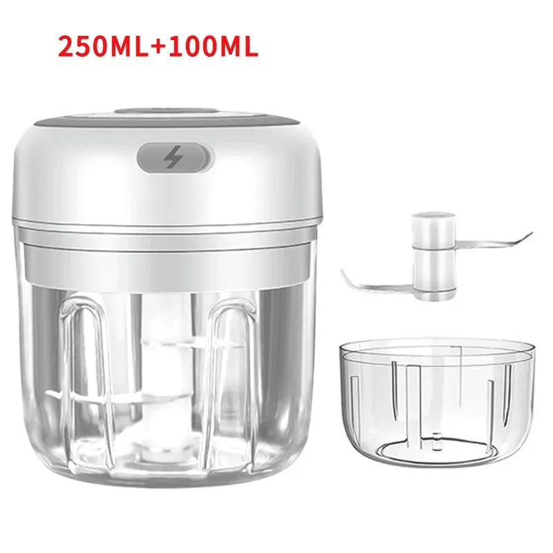 100/250mL Mini Crusher Chopper USB Charging Garlic Mincer  Electric Garlic Chopper Powerful Ginger Garlic Onion Meat Masher