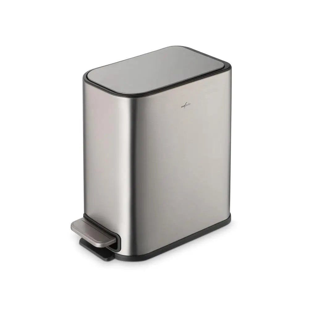 Slim 1.3 Gallon Stainless Steel Pedal Trash Can with Soft Close Lid for Narrow Spaces – Small