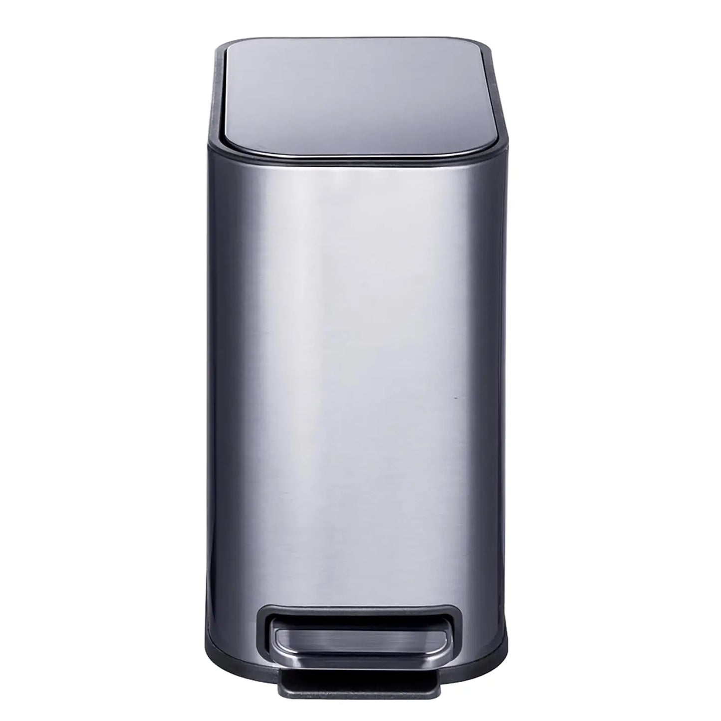 Slim 1.3 Gallon Stainless Steel Pedal Trash Can with Soft Close Lid for Narrow Spaces – Small
